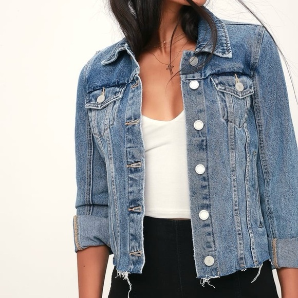 Blank NYC Raw Hem Distressed Denim Jean Jacket - Picture 1 of 11